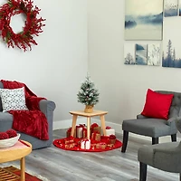 2ft. Pre-Lit Flocked Pinecones & Berries Artificial Christmas Tree with Clear LED Lights