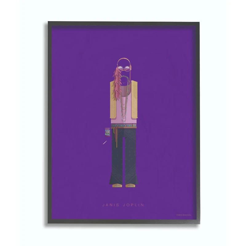 Stupell Industries Janis Joplin Fashion Design Wall Accent with Black Frame