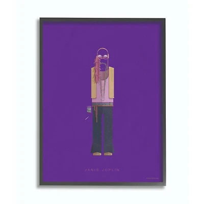 Stupell Industries Janis Joplin Fashion Design Wall Accent with Black Frame
