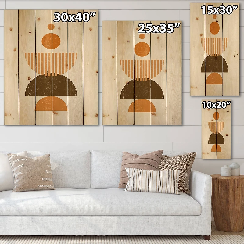 Designart - Abstract Minimal Sun and Moon In Earth Tones I