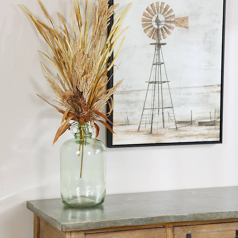 12.25" Sage Green Glass Jug Vases, 2ct.