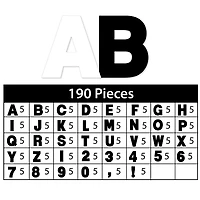 ArtSkills® 4" Black & White 190 Piece Paper Poster Letter Set
