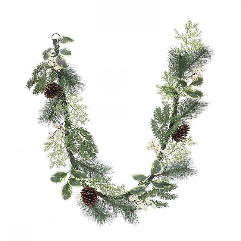 6ft. Green & Cream Mixed Pine, Berry & Pinecone Garland by Ashland®