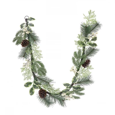 6ft. Green & Cream Mixed Pine, Berry & Pinecone Garland by Ashland®