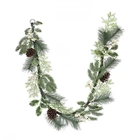 6ft. Green & Cream Mixed Pine, Berry & Pinecone Garland by Ashland®