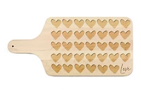 Love And Hearts 17" x 8" Maple Paddle Cutting Board