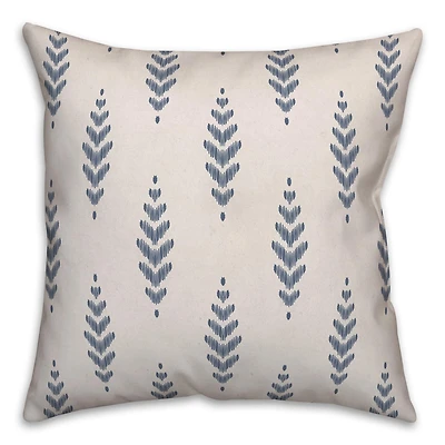 Modern Indigo Ikat Throw Pillow 18" x 18"