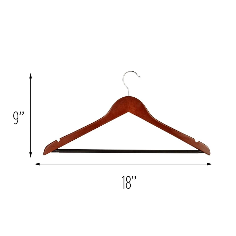 Honey Can Do Cherry Wood Suit Hangers, 8ct.