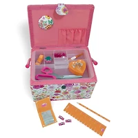 Dritz® Pink Floral Large Sewing Basket Kit