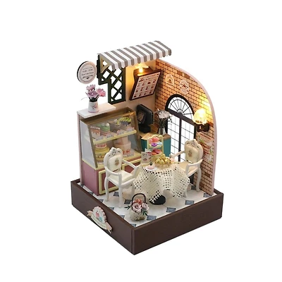 Wizardi Dessert Café Miniature Dollhouse Roombox Kit
