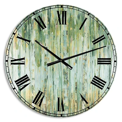 Designart 'Golden Birch Forest V Farmhouse Wall Clock