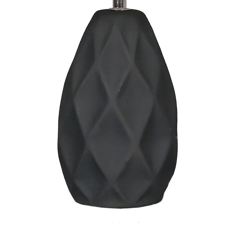 14.5" Gray Ceramic Table Lamp with White Fabric Shade by Ashland®