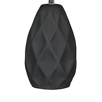 14.5" Gray Ceramic Table Lamp with White Fabric Shade by Ashland®