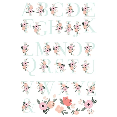 RoomMates Floral Monogram Peel & Stick Giant Wall Decal Set