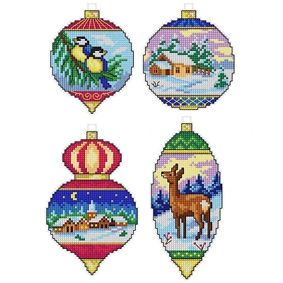 Orchidea Christmas Balls Set Plastic Canvas Plastic Canvas Counted Cross Stitch Kit