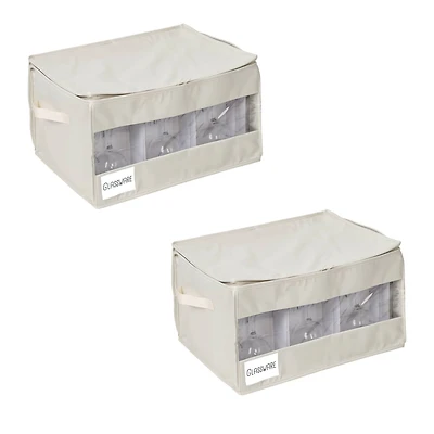 Honey Can Do Natural Stemware Storage Box Set