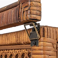 Hello Honey® Dark Brown Modern Decorative Rectangle Woven Rattan & Wood Display Box Set with Glass Top