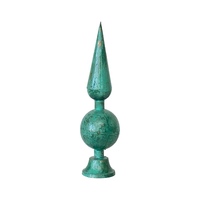 Hello Honey® Antique Green Enameled Metal Finial