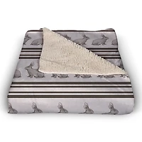 Bunny Stripes Blanket 50" x 60" Sherpa Fleece Blanket