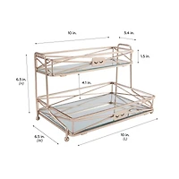 Home Details Rose Gold 2-Tier Vanity Tower