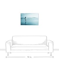 Monochrome Surfer Canvas Wall Art