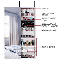 Mountain Home Elegant White Over-the-Door Mounted Jewelry Armoire