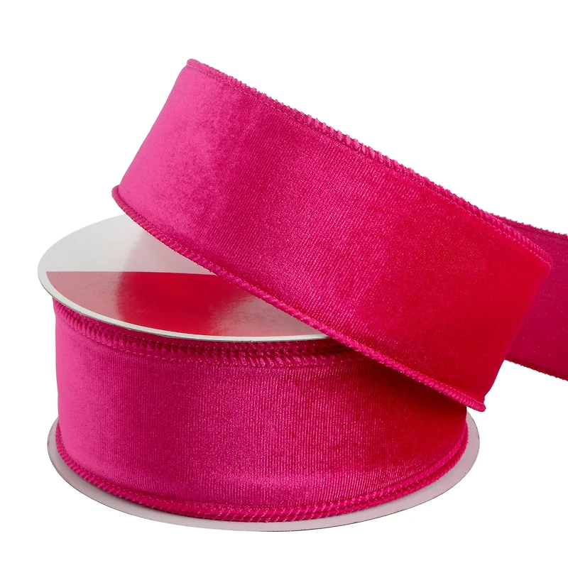2.5" x 80ft. Pink Flocked Wired Jumbo Ribbon by Celebrate It®