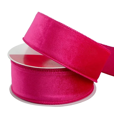 2.5" x 80ft. Pink Flocked Wired Jumbo Ribbon by Celebrate It®