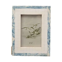 Hello Honey® Blue & Ivory Wood Resin 4" x 6" Photo Frame