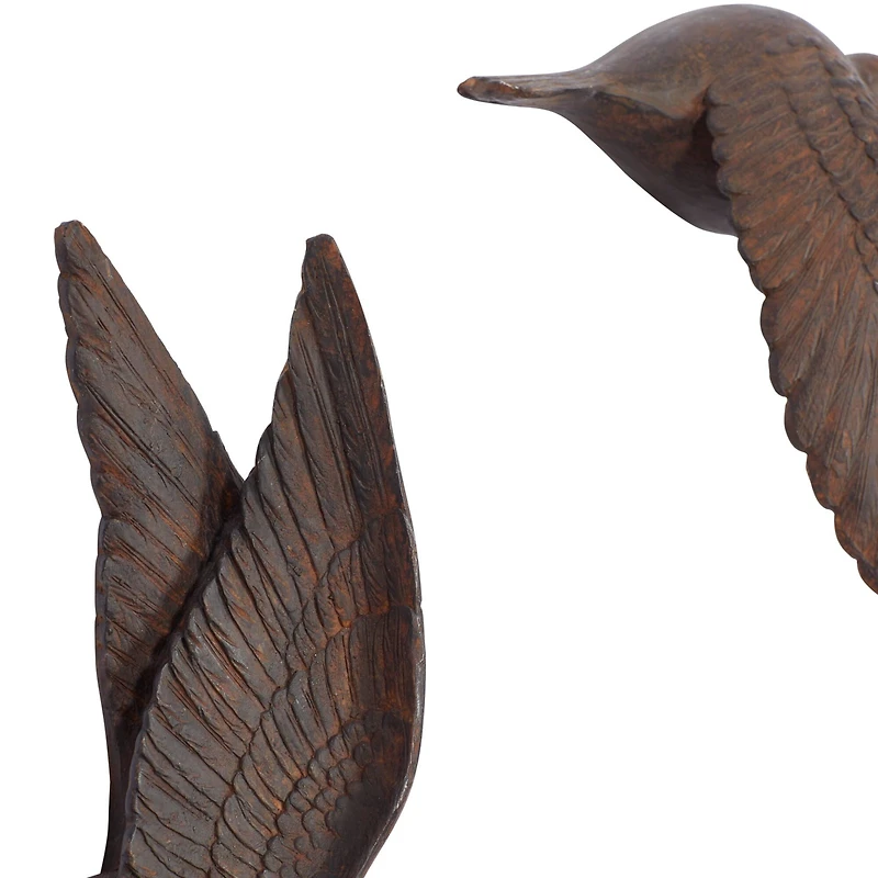 Brown Metal Farmhouse Birds Wall Decor Set