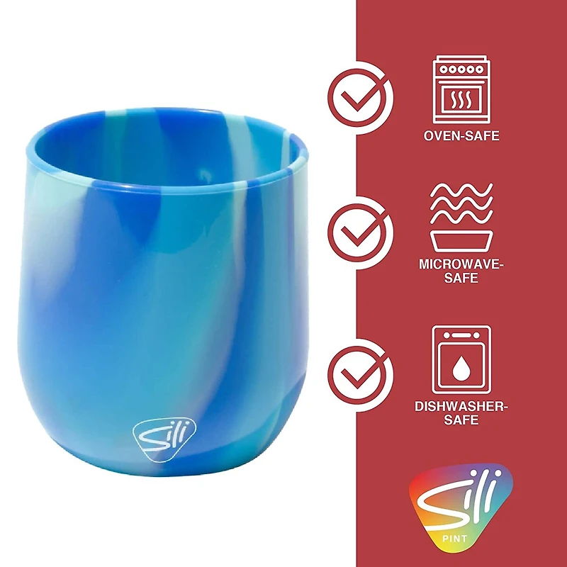 Silipint® 12oz. Hippie Hops & Arctic Sky Silicone Stemless Wine Glasses, 4ct.