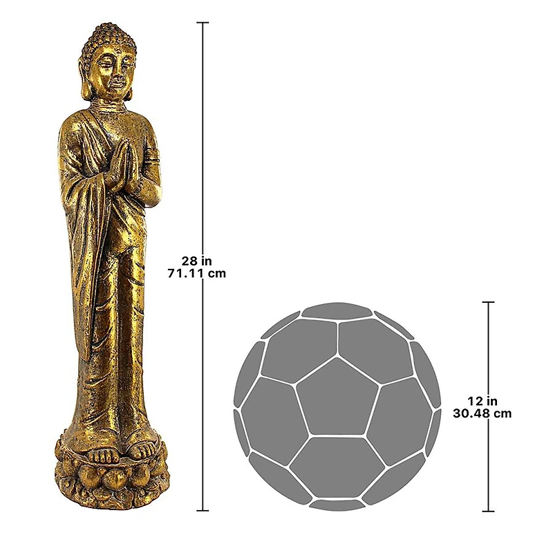 Design Toscano 28" Golden Serenity Buddha Asian Statue
