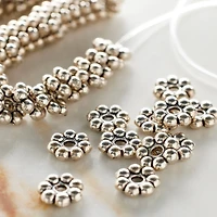Silver Metal Rondelle Beads, 8mm by Bead Landing™