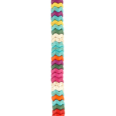 Multicolored Reconstituted Howlite Wave Disc Beads, 8mm by Bead Landing™