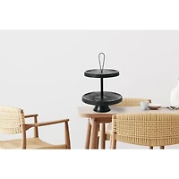 Hello Honey® 14" Black Elegant Modern 2-Tiered Tray
