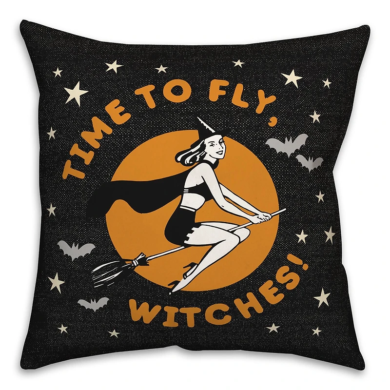 Time to Fly Witches 18" x 18" Throw Pillow