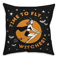 Time to Fly Witches 18" x 18" Throw Pillow