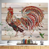 Designart - Patterned rooster Symbol of chinese new year
