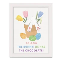 Bunny Feet 12" x 16" White Framed Print Under Plexiglass