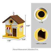 Glitzhome® 9.5" Modern Yellow Wood General Store Birdhouse