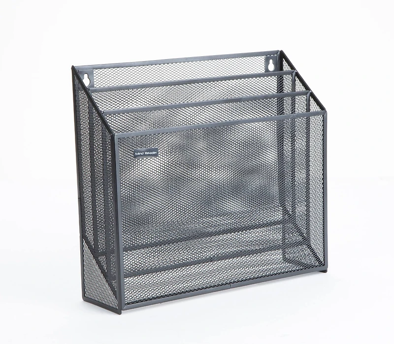 Mind Reader 3-Tier Vertical Mesh Wall File Holder