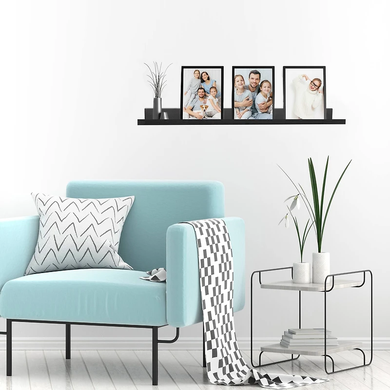 HangZ™ Black No Stud Photo Ledge
