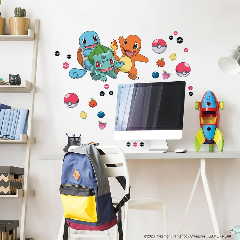 RoomMates Pokémon Squirtle, Charmander & Bulbasaur Peel & Stick Giant Wall Decals
