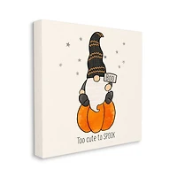 Stupell Industries Too Cute To Spook Gnome Phrase Canvas Wall Art