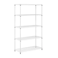 Honey Can Do White 5-Tier Heavy-Duty Adjustable Shelving Unit