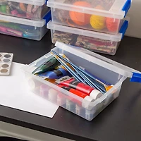 Iris® 2.4 qt. Clear Latching Storage Totes, Set of 6