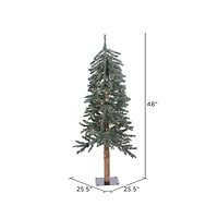 4ft. Pre-Lit Natural Bark Alpine Artificial Christmas Tree, Clear Dura-Lit® Lights