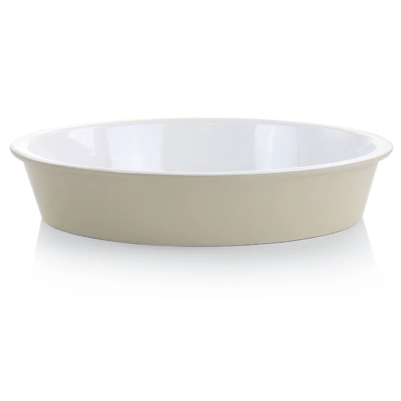 Martha Stewart 13" Taupe Ceramic Oval Baker