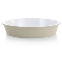 Martha Stewart 13" Taupe Ceramic Oval Baker