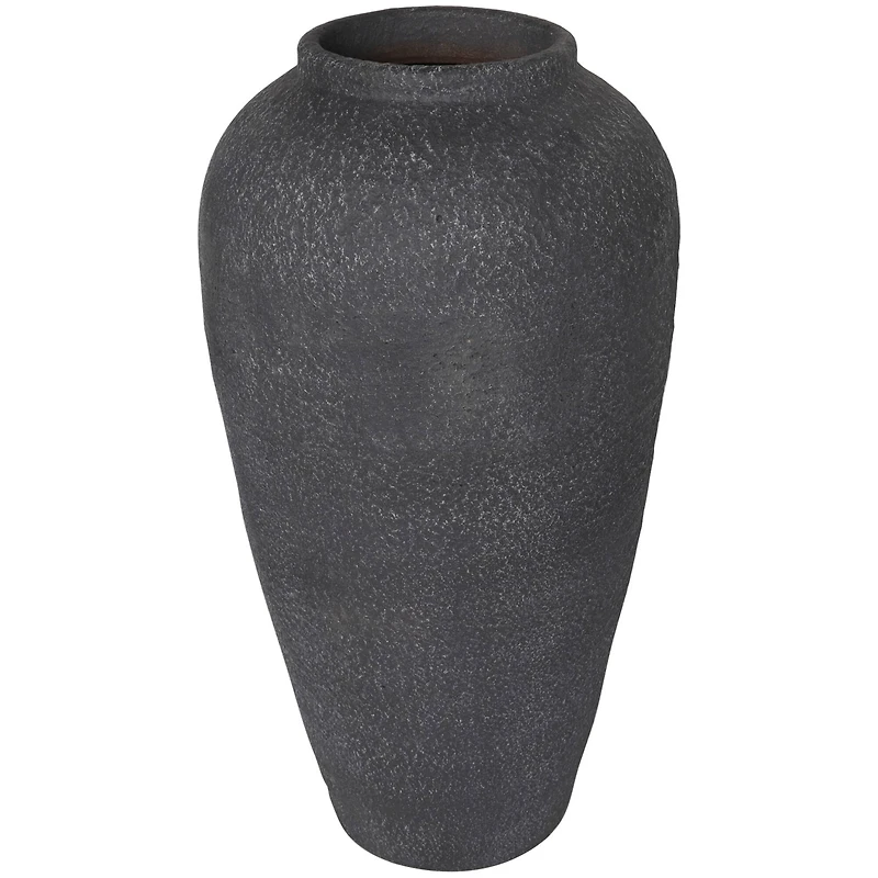 20" Black Ceramic Textured Vase